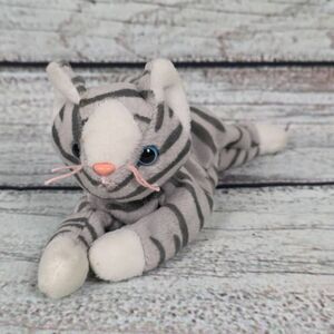 TY Beanie Baby Prance Gray Tiger Plush 1997